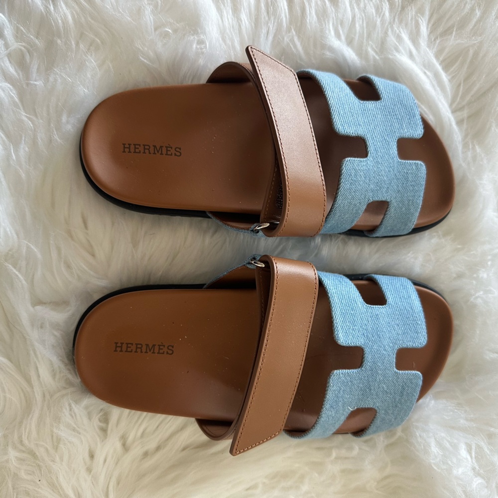 NWT gold/ denim Chypre Sandals